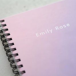 Cuaderno Personalizado con Nombre Rosa Púrpura