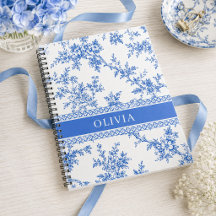 Cuaderno Personalizado con Nombre Toile Azul