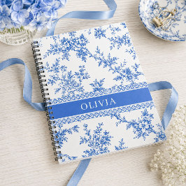 Cuaderno Personalizado con Nombre Toile Azul