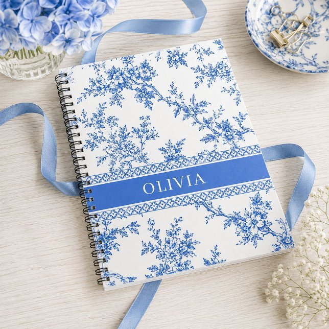 Cuaderno Personalizado con Nombre Toile Azul (Subido por el creador)