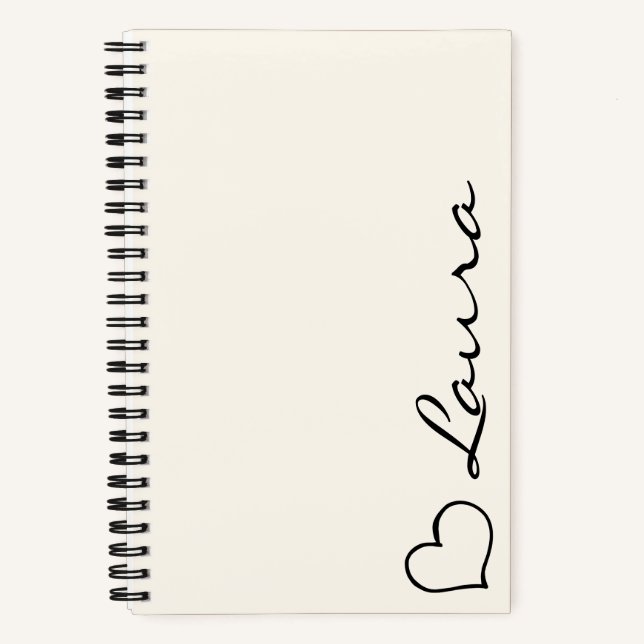 Cuaderno Personalizado con Nombre y Corazón (Anverso)