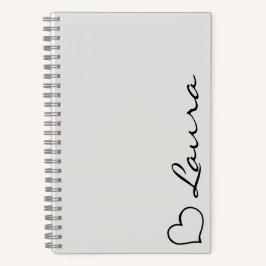 Cuaderno Personalizado con Nombre y Corazón