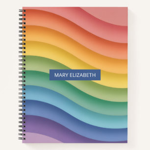 Cuaderno Personalizado con Olas de Gradiente de Pa