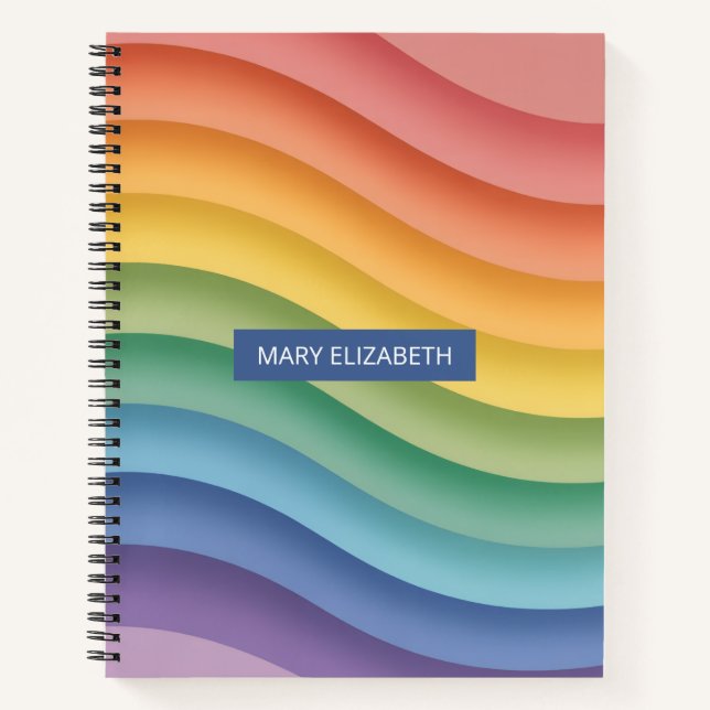 Cuaderno Personalizado con Olas de Gradiente de Pa (Anverso)