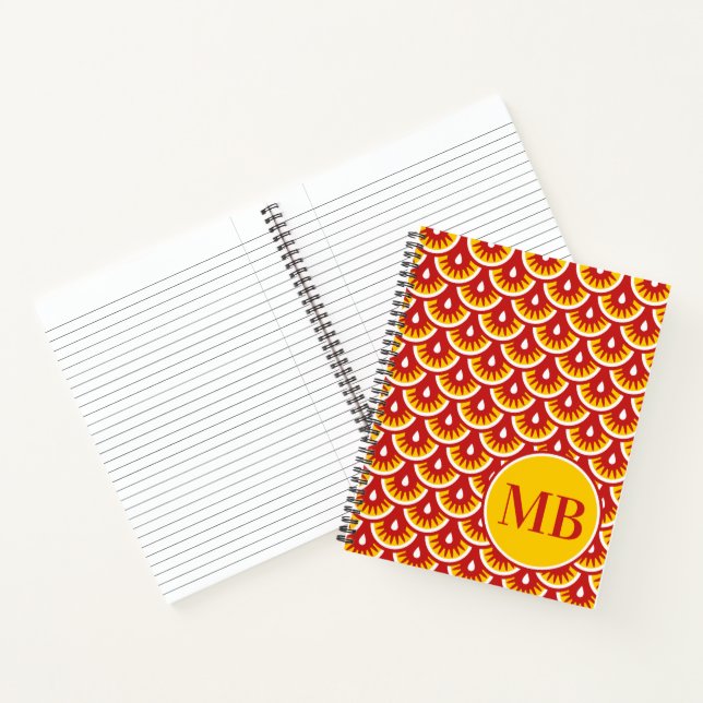 Cuaderno Personalizado con Patrón de Escama de Pes (Interior)