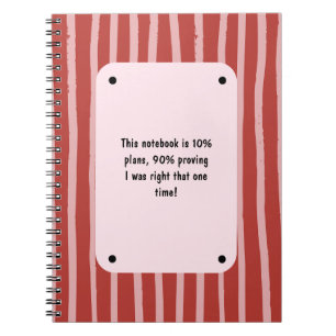 Cuaderno personalizado con patrón de rayas rojas y