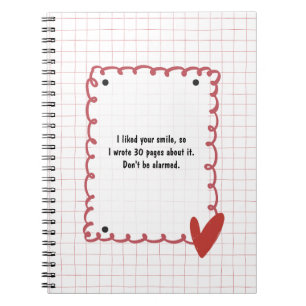 Cuaderno personalizado con patrón de rejilla roja