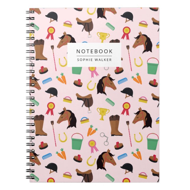 Cuaderno Personalizado con Patrón Ecuestre Adorabl (Frente)