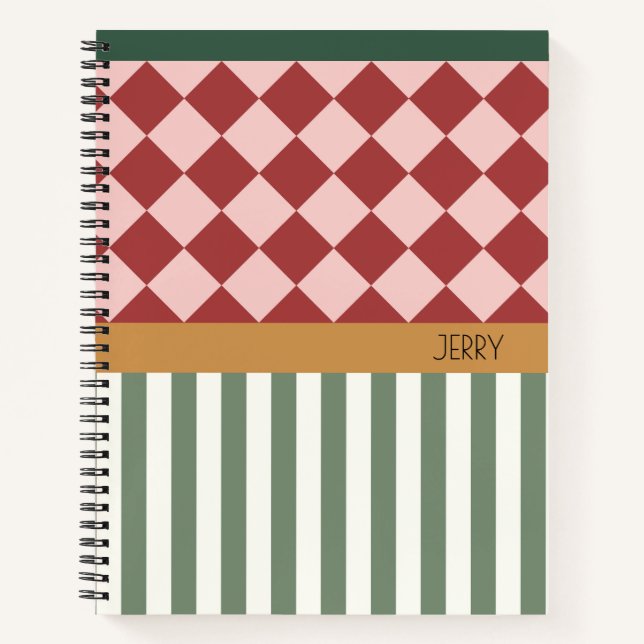 Cuaderno personalizado con patrón y nombre (Anverso)