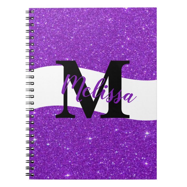 Cuaderno personalizado con purpurina (Frente)