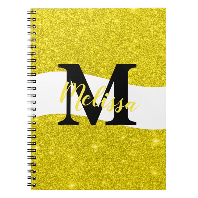 Cuaderno personalizado con purpurina (Frente)