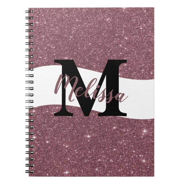 Cuaderno personalizado con purpurina (Frente)