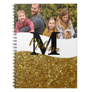 Cuaderno personalizado con purpurina y foto
