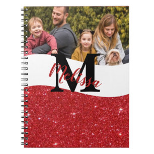 Cuaderno personalizado con purpurina y foto