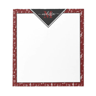 Cuaderno personalizado con símbolos musicales