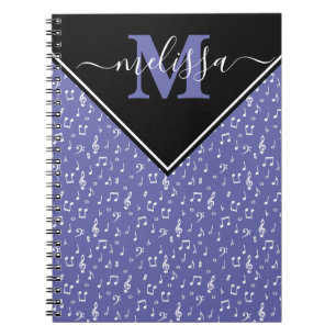 Cuaderno personalizado con símbolos musicales