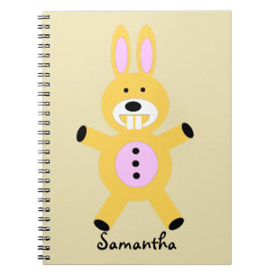Cuaderno personalizado conejito amarillo lindo
