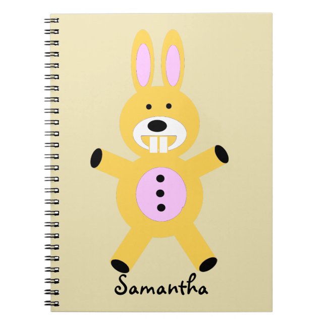 Cuaderno personalizado conejito amarillo lindo (Frente)