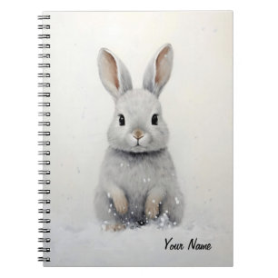 Cuaderno Personalizado Conejo de Invierno Amor Atrista Esté