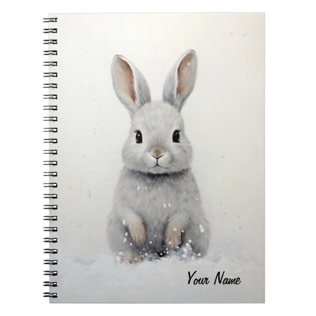 Cuaderno Personalizado Conejo de Invierno Amor Atrista Esté (Frente)