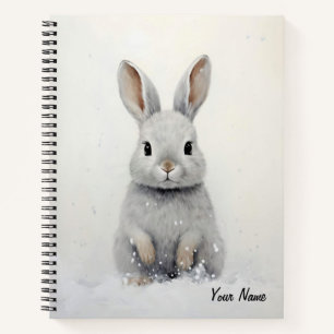 Cuaderno Personalizado Conejo de Invierno Amor Atrista Esté