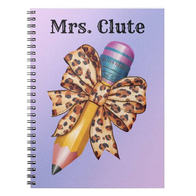 Cuaderno personalizado coqueta acuarela lápiz de impresión  (Frente)