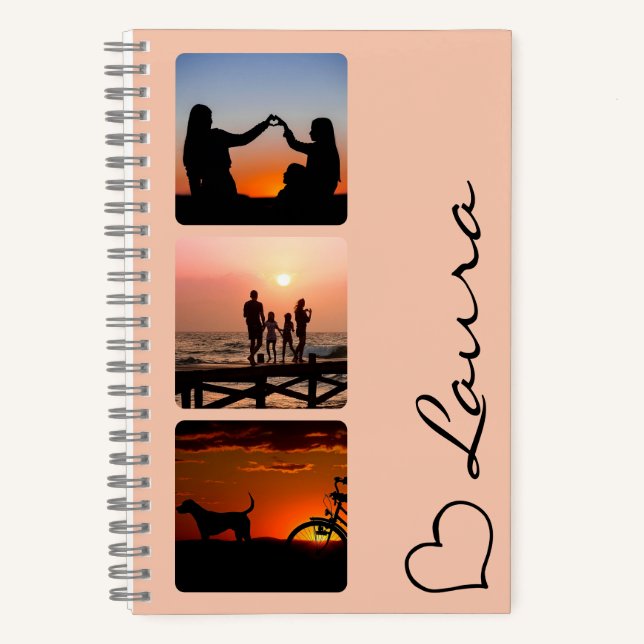 Cuaderno Personalizado Corazón Con Nombre Foto Reg (Anverso)