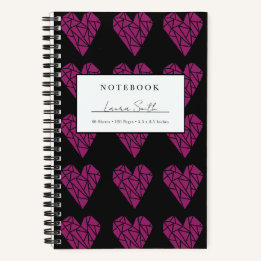 Cuaderno Personalizado Corazón Fracturado Magenta