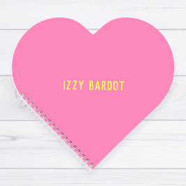 Cuaderno Personalizado Corazón Rosa Fucsia