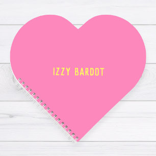 Cuaderno Personalizado Corazón Rosa Fucsia