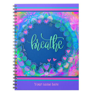 Cuaderno Personalizado Corazones Florales Rosa Respiran Col