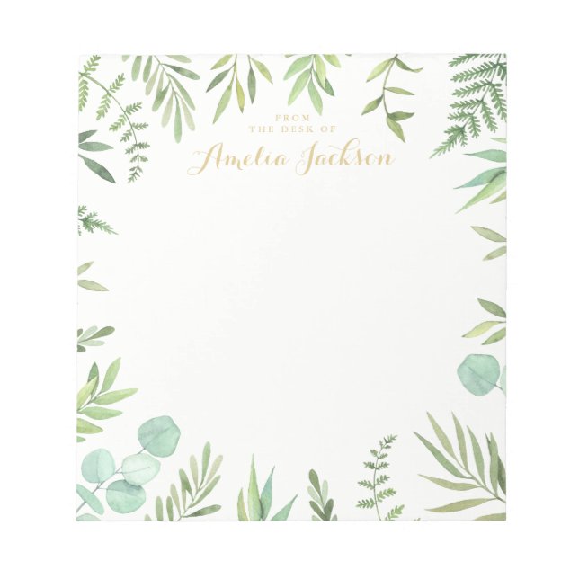 Cuaderno Personalizado Corona de Hoja Verde Papele (Frente)