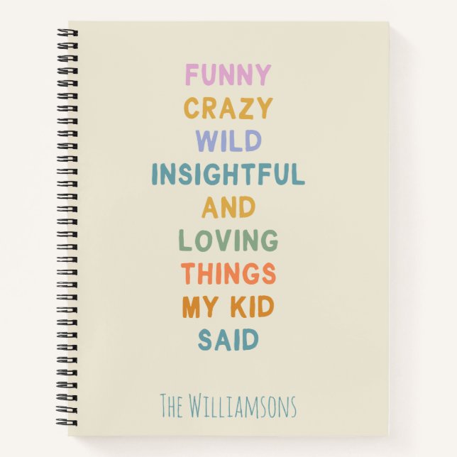 Cuaderno Personalizado Cosas Divertidas Que Dijo M (Anverso)