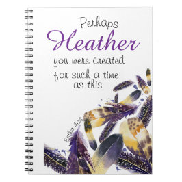 Cuaderno Personalizado cristiano Scripting Purple Feather