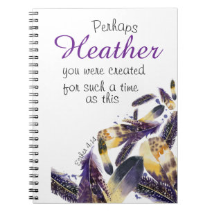 Cuaderno Personalizado cristiano Scripting Purple Feather