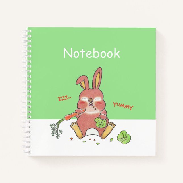 Cuaderno Personalizado Cuadrado de Conejito Dormil (Anverso)