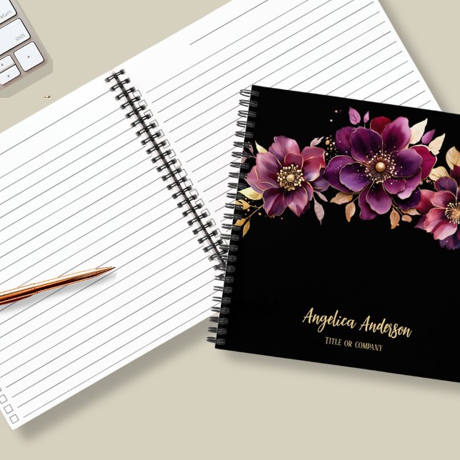 Cuaderno Personalizado cuadrado morado floral (Subido por el creador)