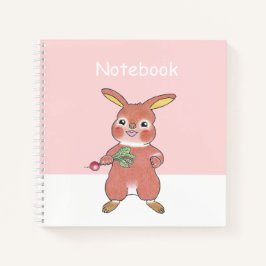 Cuaderno Personalizado Cuadrado Rosa Conejito Hamb