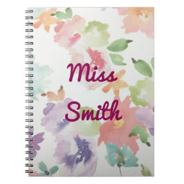 Cuaderno personalizado cuaesquiera flores