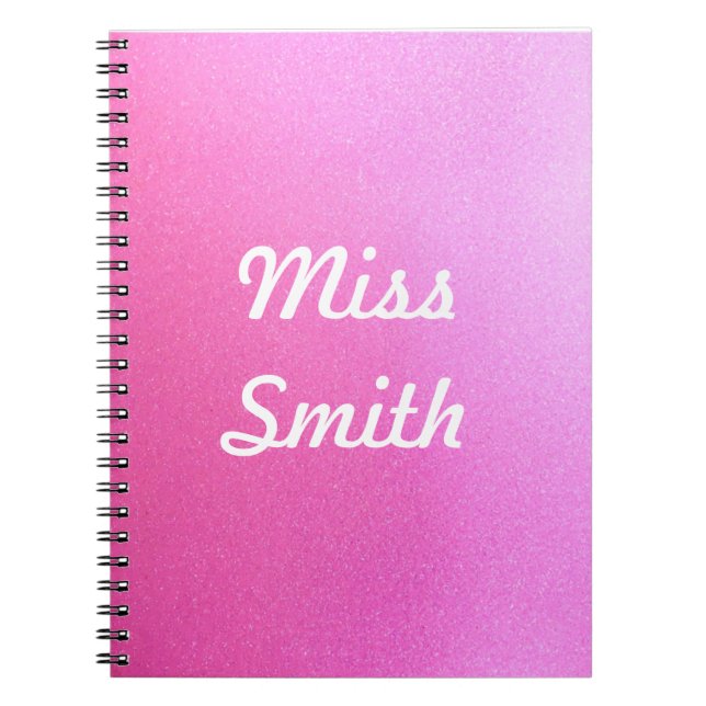Cuaderno personalizado cualquier chispa rosada (Frente)