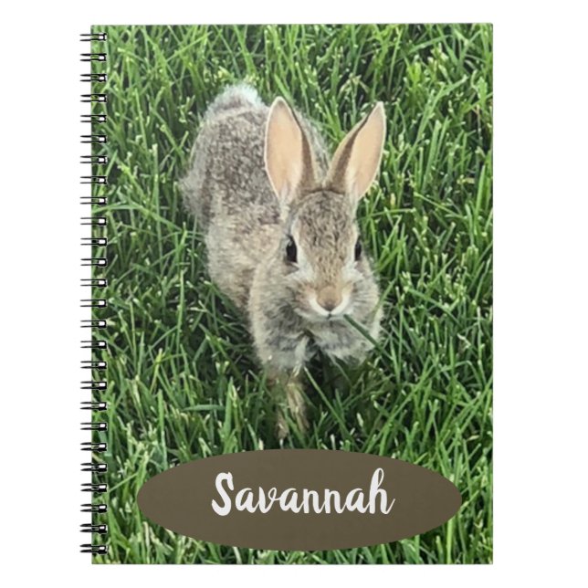 Cuaderno Personalizado Cute Cottontail Bunny (Frente)