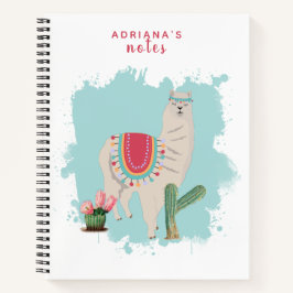 Cuaderno Personalizado Cute Fiesta Llama & Cactus