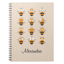 Cuaderno Personalizado Cute Funny Honey Bee Honeycomb