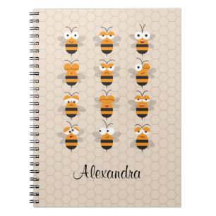 Cuaderno Personalizado Cute Funny Honey Bee Honeycomb