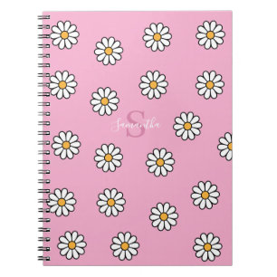 Cuaderno Personalizado Cute giratorio de margarita blanca f