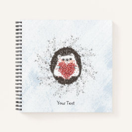 Cuaderno Personalizado Cute Hedgehog Texto Azul