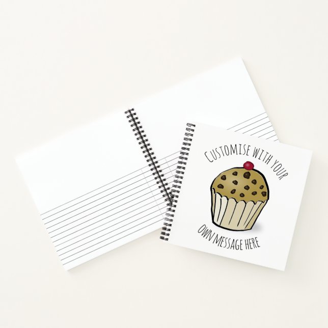 Cuaderno Personalizado Cute Mini Personalizado Muffin Texto (Interior)