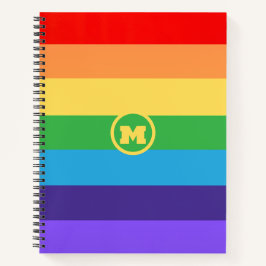 Cuaderno Personalizado Cute Monograma moderno orgullo arcoi