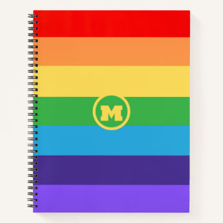 Cuaderno Personalizado Cute Monograma moderno orgullo arcoi