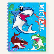 Personalizado Cute Shark Subacuático Océano Azul